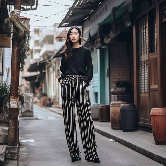 黑色闊腿褲搭配什么上衣好看,黑色闊腿褲顯瘦穿搭指南:10款上衣搭配示范盡顯高級氣質(zhì)