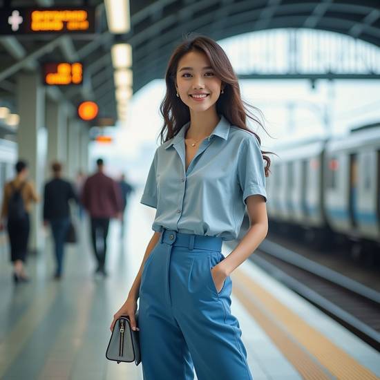 襯衫怎么扎進褲子好看，襯衫收進褲腰平整利落又顯腿長